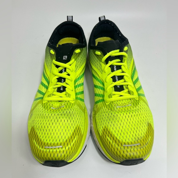 SALOMON SONIC RA PRO Men Running Shoes 10 Yellow Green Neon - Picture 3 of 11